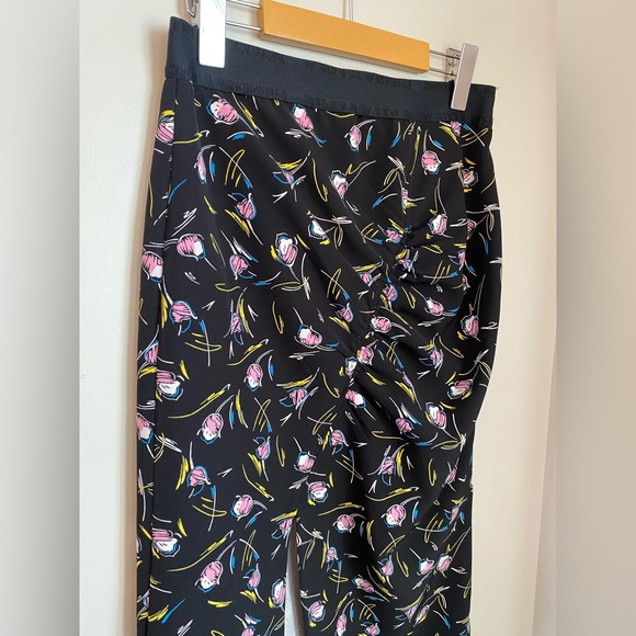 BIMBA Y LOLA Tulip Asymmetrical Black and Floral Midi Skirt Size 4 EU36 - Picture 11 of 15